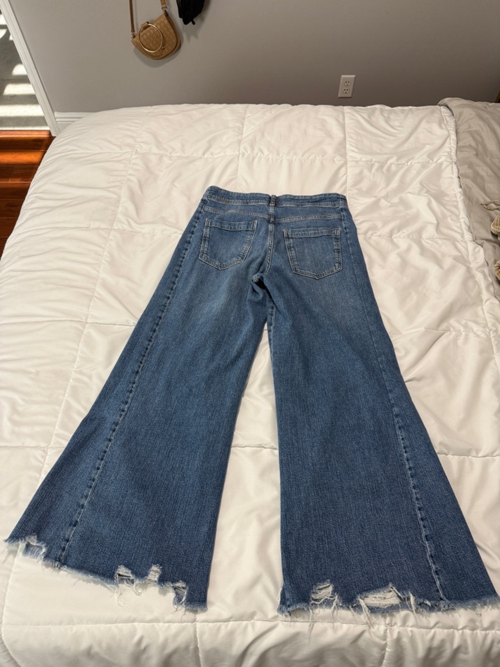 Anthropologie Pilcro Ella Wide Leg Distressed Blue Women’s Jeans - Picture 7 of 10